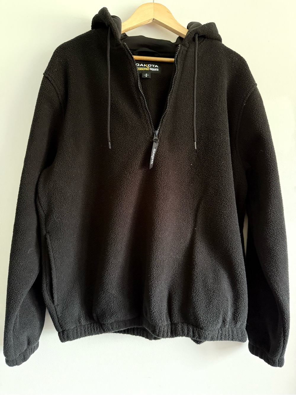 Dakota Men's Black Half-Zip Fleece Pullover Hoodie